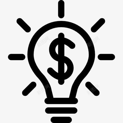 投资图标png_新图网 https://ixintu.com 利润 发明 技术 灯泡 理念 美元符号 金钱