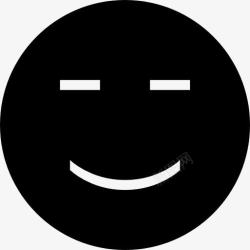 山楂Emoji填补牙齿微笑的脸黑闭着眼睛和嘴巴图标高清图片