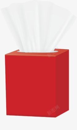 餐巾纸盒子红色塑料包装的抽纸巾实物高清图片