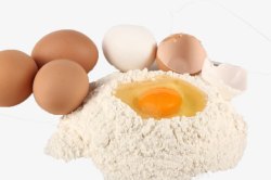 白鸡蛋壳鸡蛋的面粉面粉类高清图片