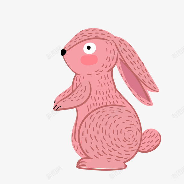 灰红色站立的卡通兔子png免抠素材_新图网 https://ixintu.com 兔子 卡通兔子 灰色 站立兔子 红色 红色兔子 黑色