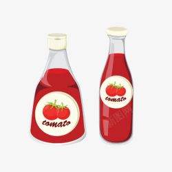 调味品玻璃瓶透明易碎品玻璃贴了标签的番茄酱高清图片