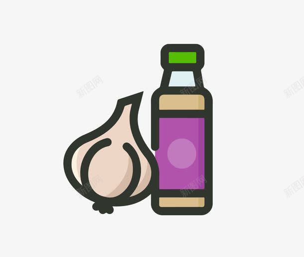 调味品图标png_新图网 https://ixintu.com ai格式 icon 图标 手绘酱油瓶 打酱油 瓶 蒜 调料瓶 酱油 酱油瓶 食品瓶