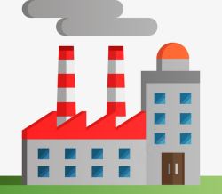 绿色环保素材扁平化工厂废气排放图标高清图片