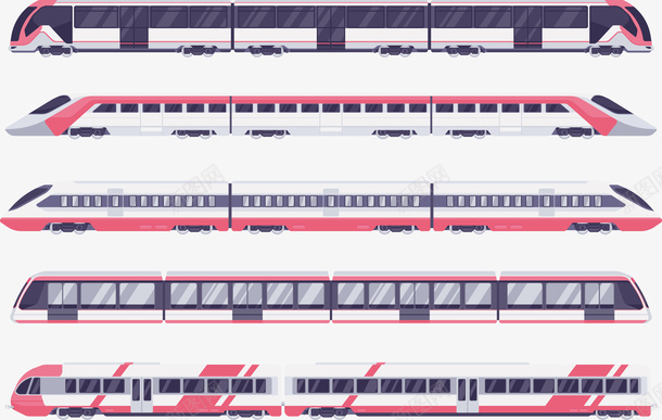 四个不一样的列车png免抠素材_新图网 https://ixintu.com 列车 列车png 列车矢量图 四个列车 高速列车