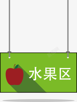 商场牌水果超市区域指示牌图标高清图片