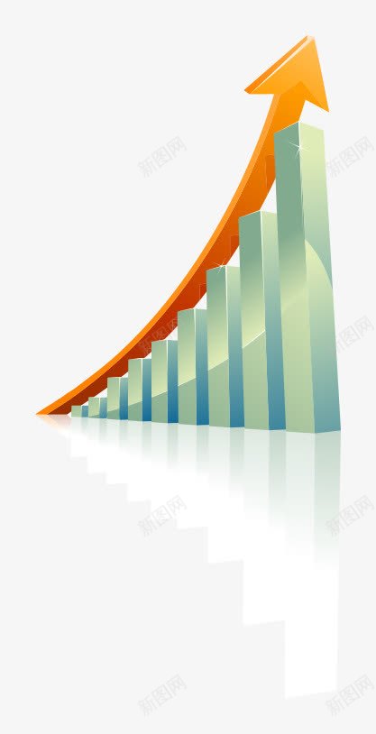 数据折线图走向稳步上升橙色png免抠素材_新图网 https://ixintu.com 折线图 折线图符号 数据 走向