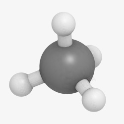 分子结构图片素材下载黑色清晰甲烷CH4分子形状高清图片