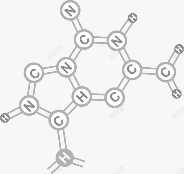 创意高分子模型png免抠素材_新图网 https://ixintu.com 创意 卡通手绘 模型 水彩 灰色 结构示意图 高分子