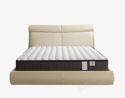 高档海绵床垫皮质床上的乳胶床垫高清图片