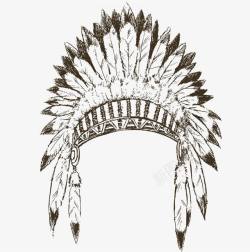 印第安部落首领帽子素材