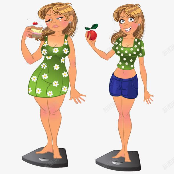 苗条和肥胖png免抠素材_新图网 https://ixintu.com 卡通胖瘦对比 好看 瘦子 美丽 肥胖的 胖子和瘦子 苗条的 高矮胖瘦