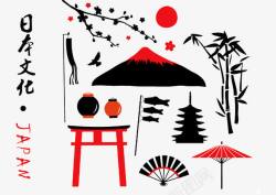 花枝雨伞日本文化高清图片