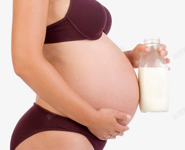 喝牛奶的孕妇png免抠素材_新图网 https://ixintu.com 喝牛奶 孕妇 孕妈咪 怀孕 肚子