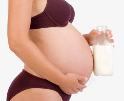 喝牛奶的孕妇素材