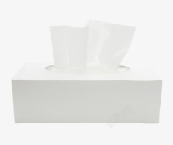 纯木浆纯白色纸盒里的抽纸巾实物高清图片