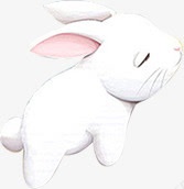 睡迷煳可爱手绘迷糊小白兔高清图片