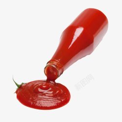 ketchup透明易碎品玻璃倒出酱汁的番茄酱高清图片