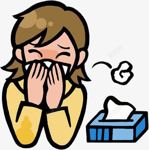 捂鼻子png免抠素材_新图网 https://ixintu.com 卡通 女人 感冒 感冒鼻塞 手指 捂鼻子 流感病毒卡通