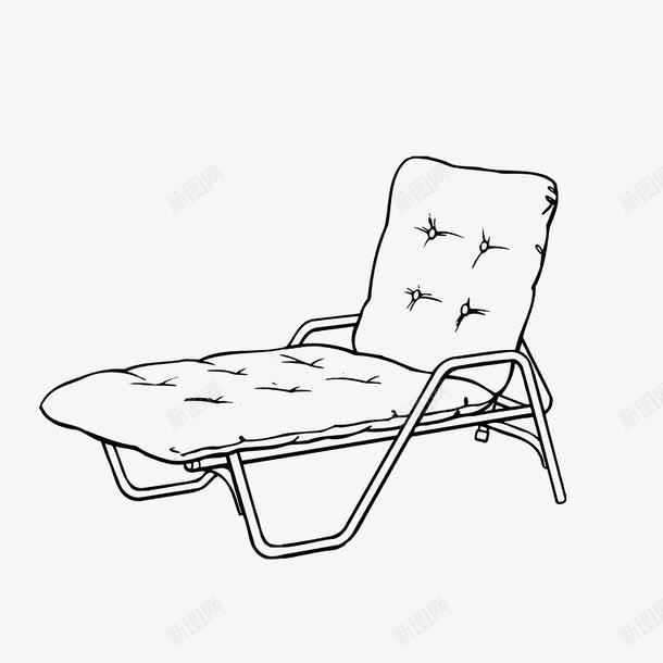 舒适躺椅手绘png免抠素材_新图网 https://ixintu.com 家具简笔 方便 线条 线稿 舒适躺椅手绘