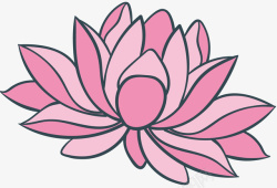 佛教符号粉白色卡通风格莲花矢量图高清图片