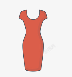 红色长裙红色长裙可爱服饰图标高清图片