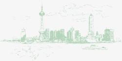 上海线性建筑东方明珠高清图片