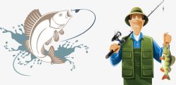 渔夫和鱼网络钓鱼图标高清图片