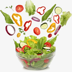 清淡美食创意蔬菜沙拉插画高清图片