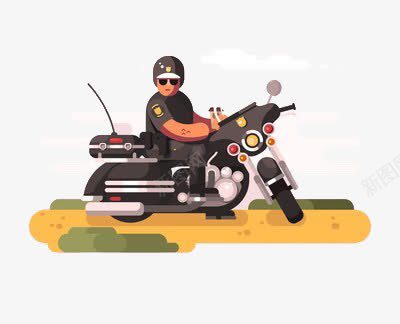 骑车的警察png免抠素材_新图网 https://ixintu.com 巡逻 治安 维护