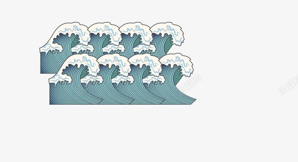 浮世绘海浪元素png免抠素材_新图网 https://ixintu.com 免费 可印刷 日本浮世绘 浮世绘 海浪