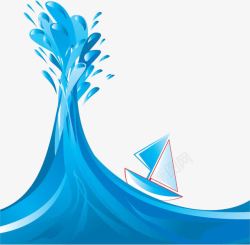 帆船行驶海浪中行驶的帆船高清图片