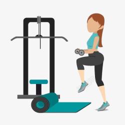 运动设备背景女性健身卡通高清图片