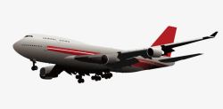 白色客机3D立体红白颜色客运飞机高清图片