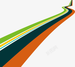 高速公路图彩色弯曲的道路图矢量图高清图片