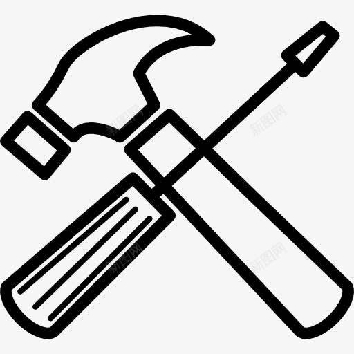 维修工具交叉图标png_新图网 https://ixintu.com 修理 工具 工具和器具 扳手 维修工具 自己动手 螺丝刀