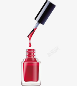 一瓶红色指甲油矢量图素材