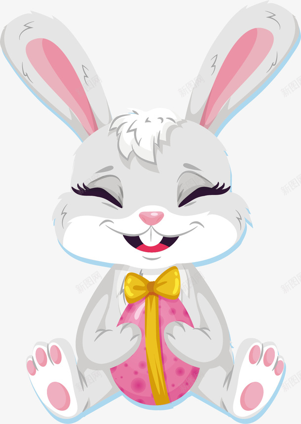 卖萌的兔子矢量图ai免抠素材_新图网 https://ixintu.com 2023 兔子 兔子简笔画 兔年 动物 可爱 大耳朵 眯眯眼 眯眼 矢量图 穿衣服的兔子 蝴蝶结