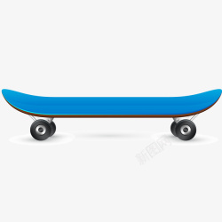 黑色的轮胎蓝色滑板卡通插画高清图片