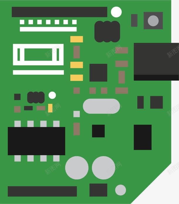 电脑主板密集的芯片png免抠素材_新图网 https://ixintu.com 主板 元器件 智能芯片 电子芯片 矢量电子芯片 矢量芯片 芯片