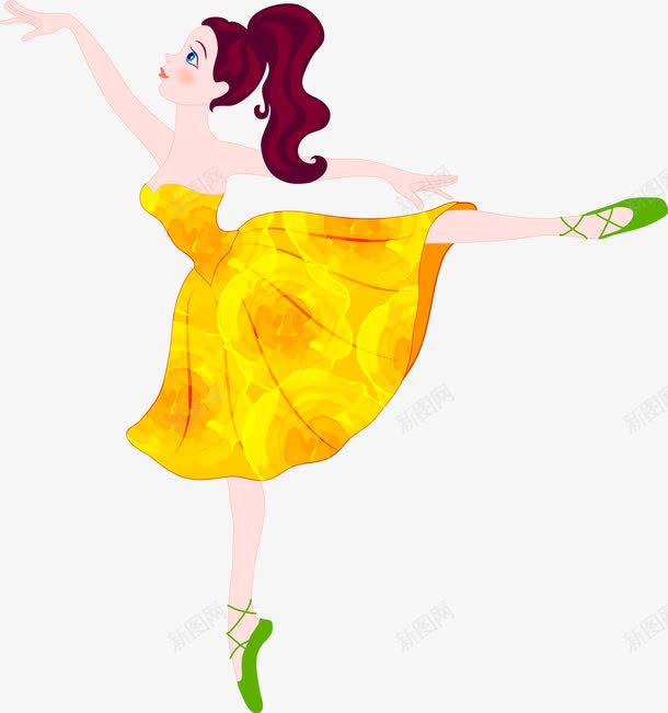 卡通跳舞的人png免抠素材_新图网 https://ixintu.com 优雅 儿童 卡通女孩 双人 少儿拉丁舞 拉丁舞 跳舞 跳舞的女孩