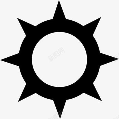 太阳的轮廓峰值在边缘图标图标