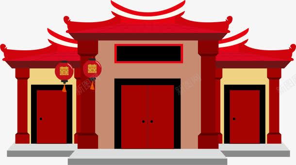 红色楼房png免抠素材_新图网 https://ixintu.com 北京钟鼓楼 卡通 红色 西安钟鼓楼 钟鼓楼