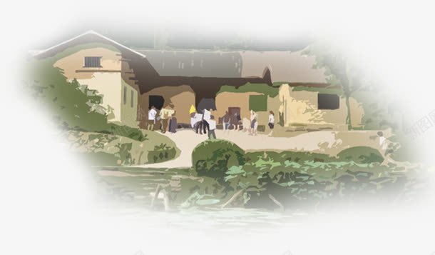 摄影卡通油画毛浙东故乡png免抠素材_新图网 https://ixintu.com 卡通 摄影 故乡 油画 浙东