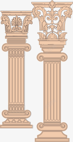 卡通罗马柱粉色填充罗马柱高清图片