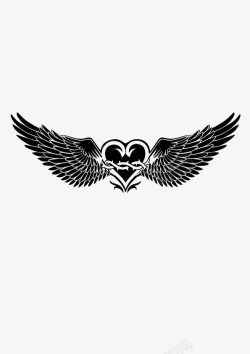 蛇蝎美人刺青爱心和翅膀纹身图案图标高清图片