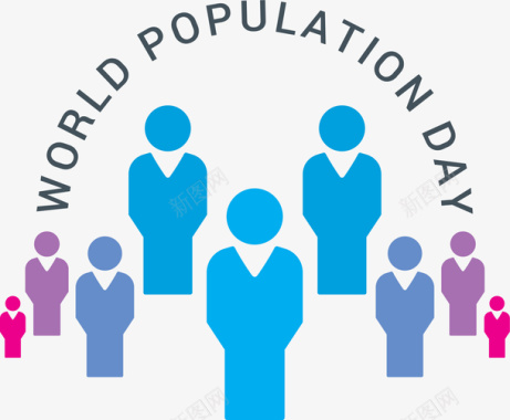 世界人口日小人图标图标