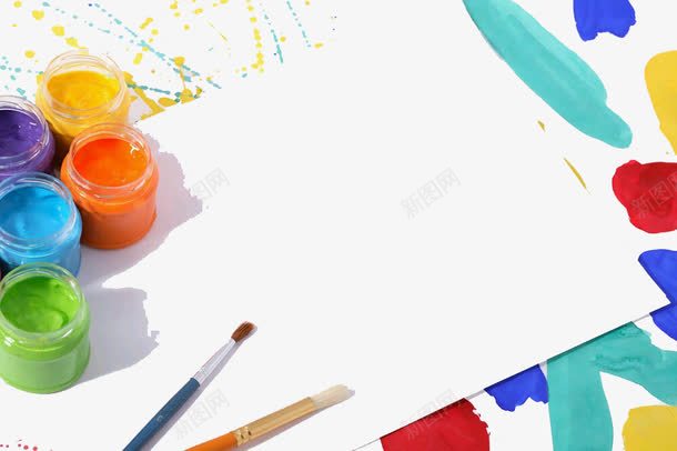绘画工具png免抠素材_新图网 https://ixintu.com 卡纸 油画笔 绘画 艺术 颜料