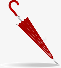 手绘红色雨伞矢量图素材