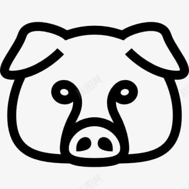 猪脸的轮廓图标图标